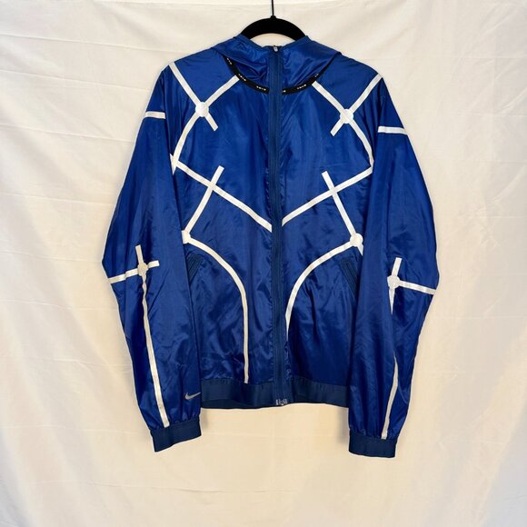 Nike Blue Striped Windbreaker - Picture 1 of 2